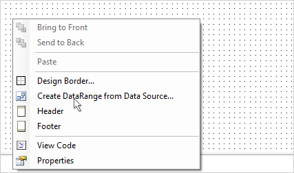 Create DataRange context menu.
