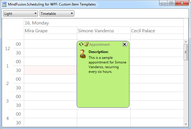 Scheduler for WPF: The Light Theme