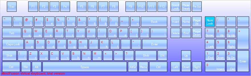 The WinForms virtual keyboard control: extended layout 