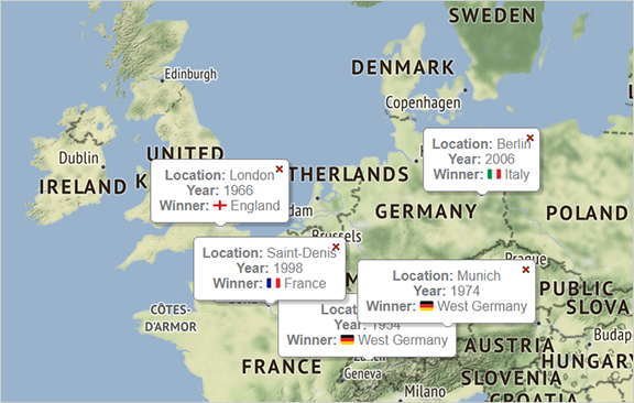 Interactive FIFA World Cup Championships Map