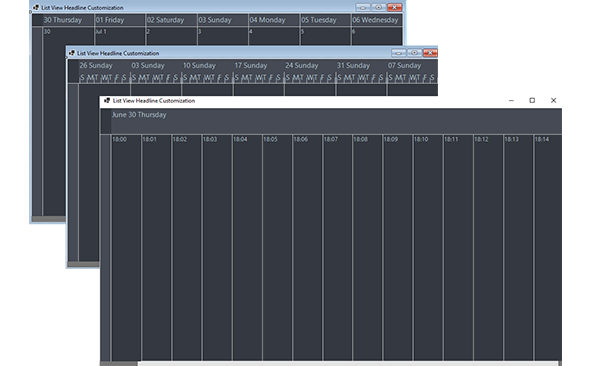 ListView timelines in WinForms Scheduler