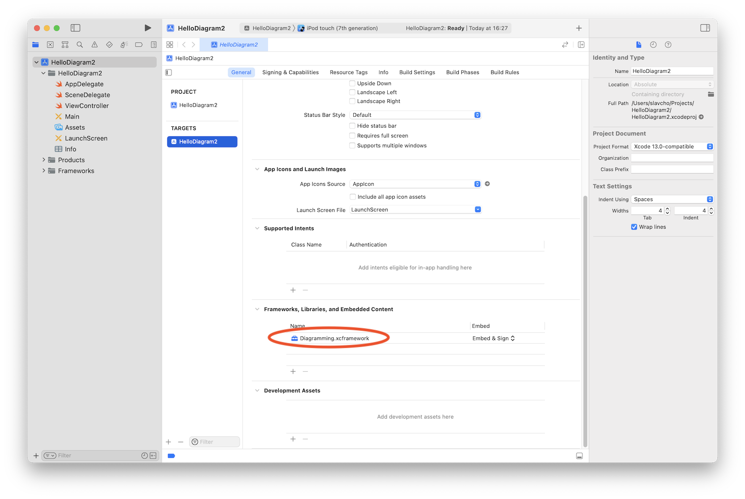 Add and Link the diagram