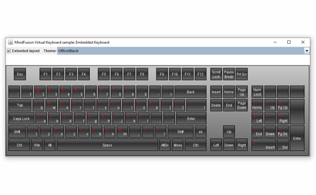Java Virtual Keyboard: Extended Layout