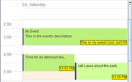 Calendar With Events in Java Swing