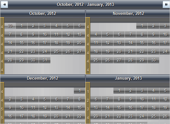 Java Swing Calendar: Custom Drawn Elements