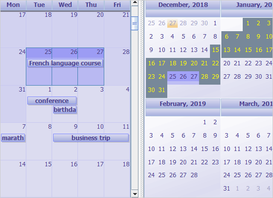 Synchronization of Calendar Views