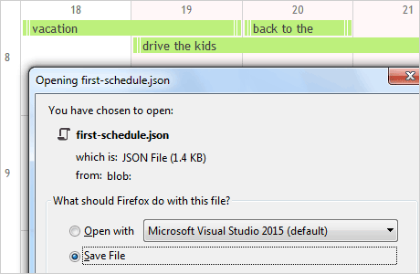 Save and Load a Schedule from a Json File