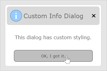 Info Dialog in JavaScript