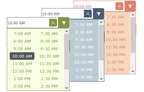 CSS Themes in the JavaScript DateTimePicker Library