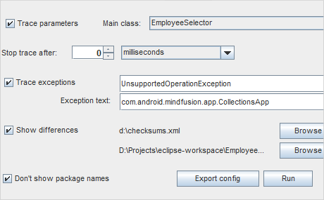 Java Exception Dumps