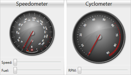 WPF Gauge Component: Car Controls