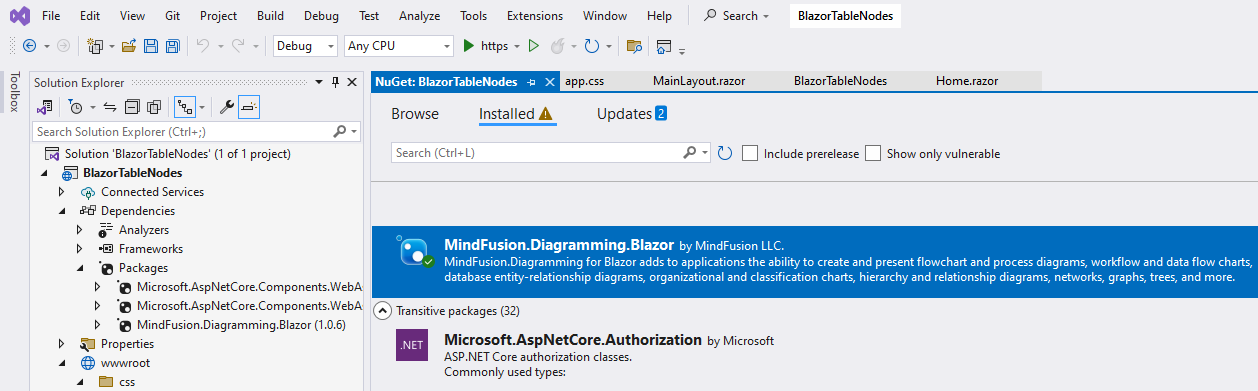 Diagramming for Blazor on NuGet