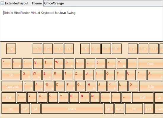 Virtual Keyboard for Java Swing: Embedded Keyboard