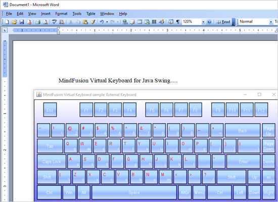 Virtual Keyboard Library for Java Swing: External Keyboard