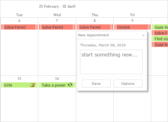 Js Calendar with Items