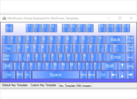 WinForms Virtual Keyboard: Key Templates