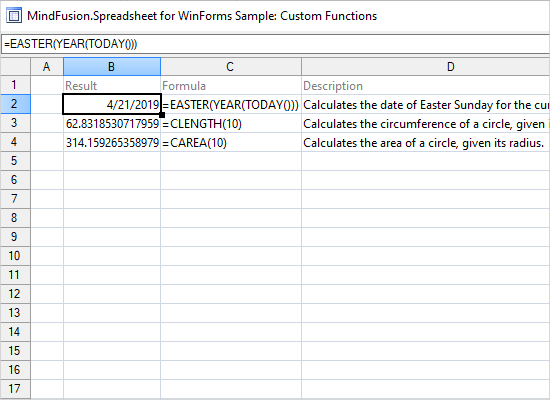 Custom Functions in a WinForms Spreadsheet