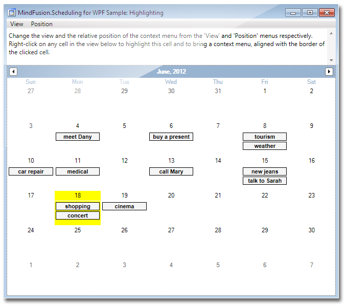 MindFusion.Scheduling for WPF Calendar and Schedule Control, Time